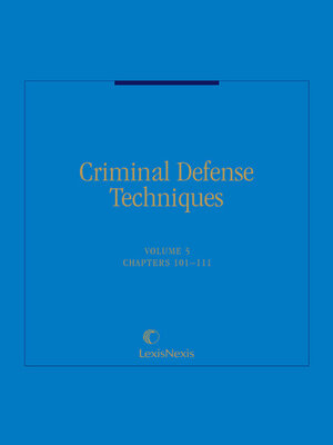 cover image of Criminal Defense Techniques
